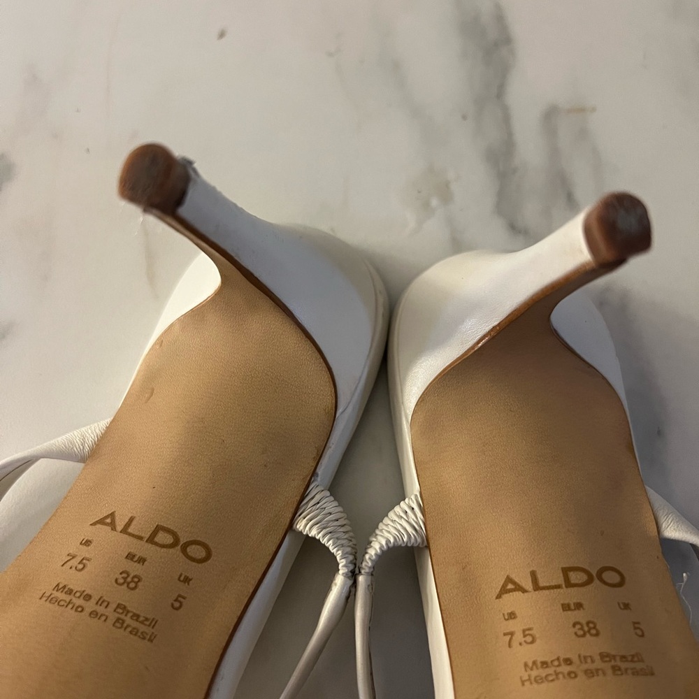 Aldo White Strappy High Heel Sandals - Picture 4 of 5